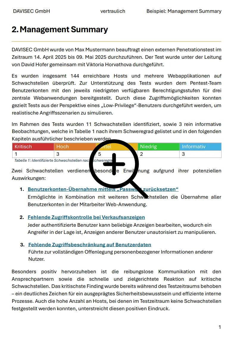 Management Summary Beispiel